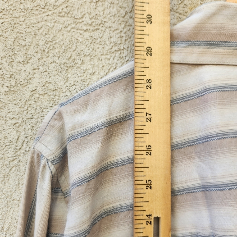 Kuhl Shirt Men’s Medium Blue Gray Stripes Outdoor Hiking Lightweight Cotton - Picture 9 of 11